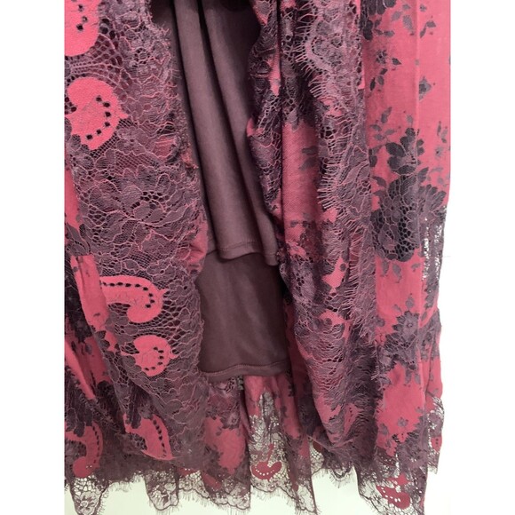 Torrid Red Black Smocked Floral Lace Tiered Midi Dress Whimsigoth Romantic 3X - Picture 7 of 12